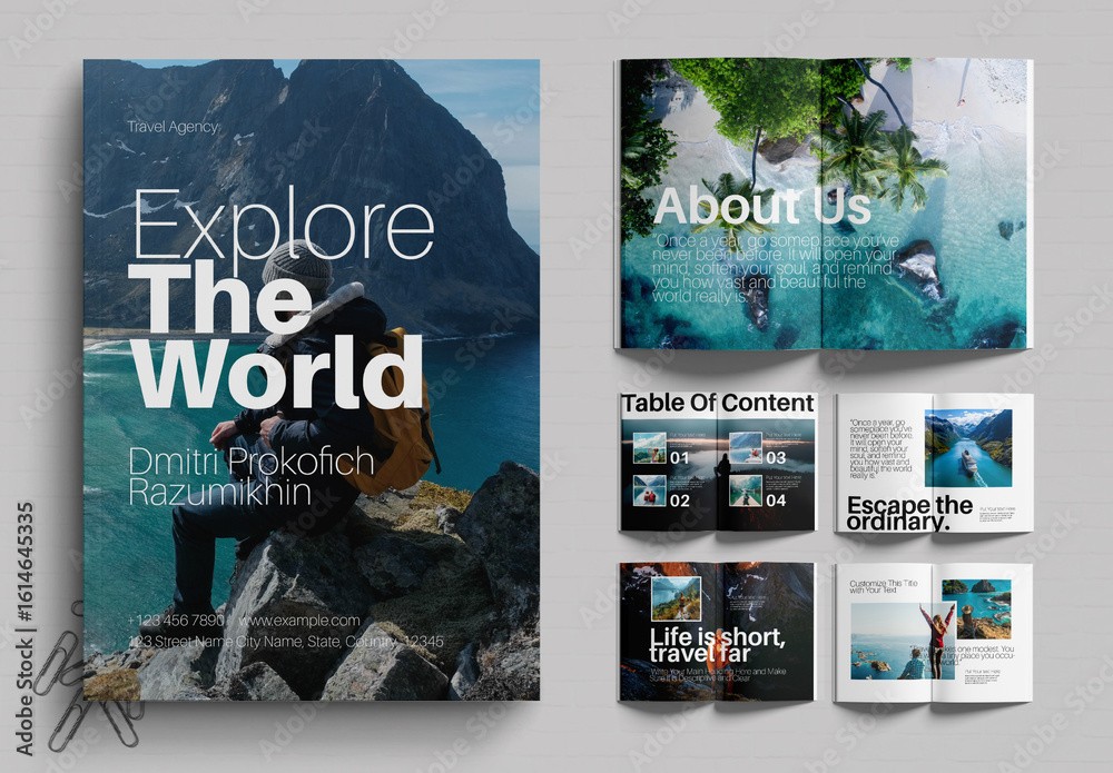 Travel Magazine Design Layout Stock Template | Adobe Stock