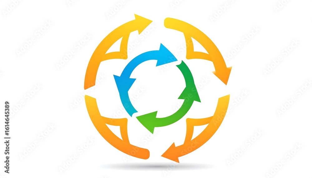 Circular graphic with colorful arrows Circular graphic with colorful arrows