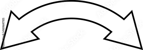 Monochrome outlined double sided arrow illustration. Vector illustration of double arrow clip art. Black arrow pointing left and right, bidirectional arrow. Minimalist graphic with geometric shapes
