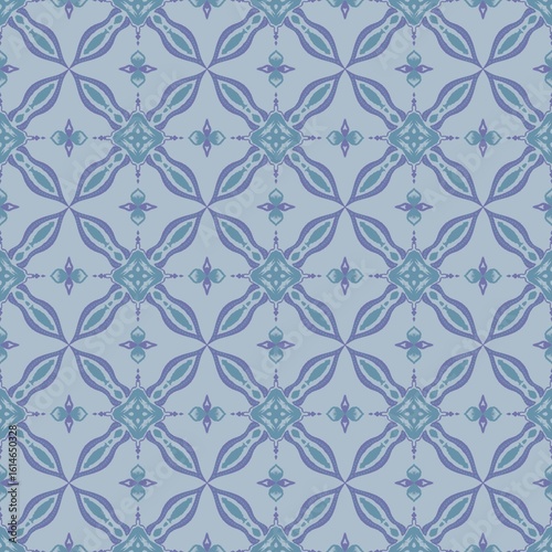 Elegant Blue Pattern with Geometric Designs