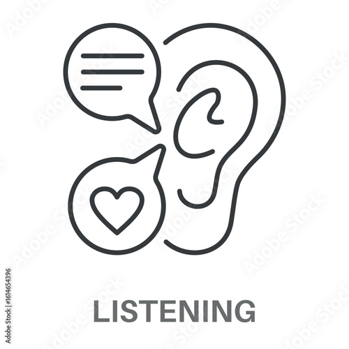 Listening Concept Simple Design Icons, Simple Style Design Inspiration For Any Interface And Purpose Suitable For Symbols And More