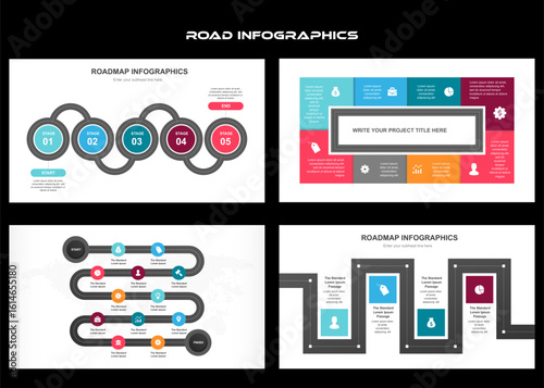 Roadmap Infographics Collection for Presentation