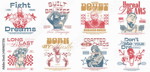 Vintage urban streetwear graphic tee, Vintage Y2K style poster graphic, Street culture poster design