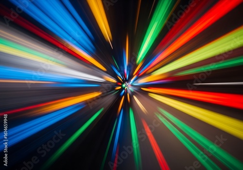 Wallpaper Mural Abstract image of colorful light streaks radiating from a central point in a dark background Torontodigital.ca