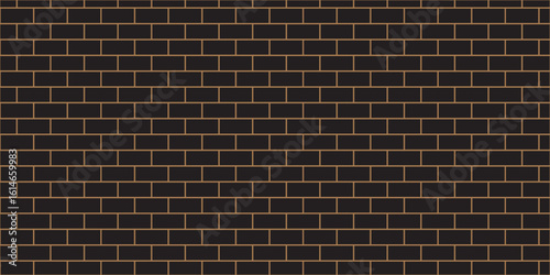 Abstract bathroom wall and floor brick wall texture background. black brick vector illustration texture of the wall with masonry Bricks laid in rows background.	