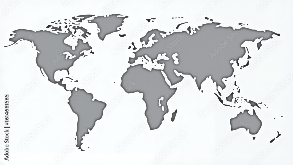 Fototapeta premium Illustration of a Colored Map of World