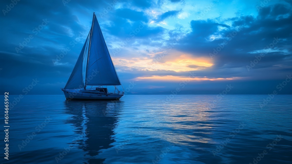 Fototapeta premium vessel blue sailboat