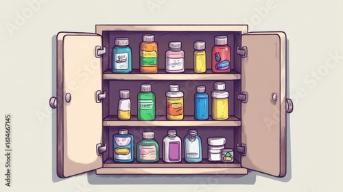 Cute cartoon syringe character smiling with big eyes and a cheerful face on a white background