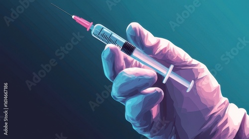 Cute cartoon syringe character smiling with big eyes and a cheerful face on a white background