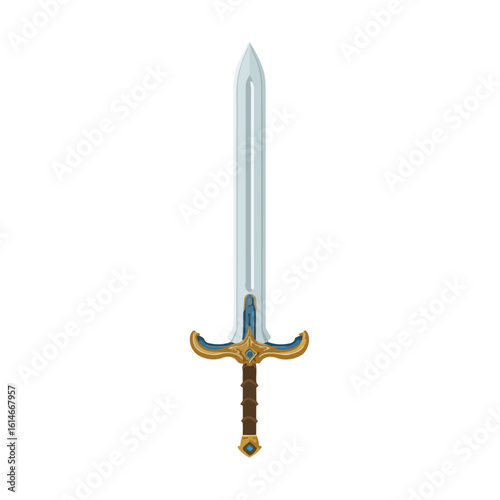 sword isolated in White Background, sword vector, Flat lay vector illustration