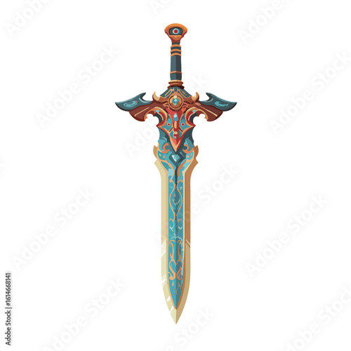 sword isolated in White Background, sword vector, Flat lay vector illustration