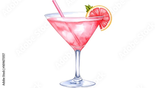 Wallpaper Mural Pink cocktail in martini glass Torontodigital.ca