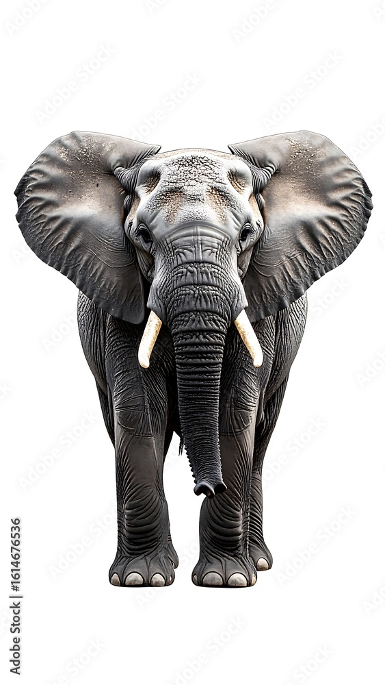 Fototapeta premium Elephant portrait on white background