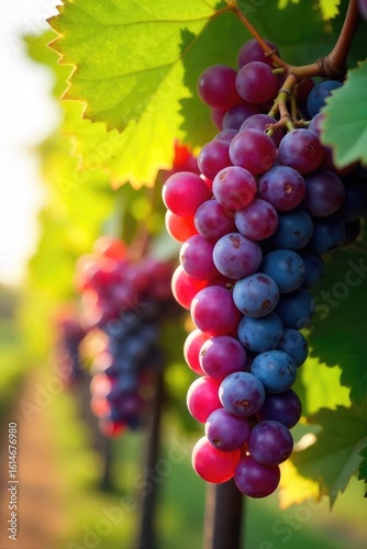 Wallpaper Mural Sun-drenched bunches of ripe wine grapes hanging heavy on the vine, ready for harvest A stunning display of nature's bounty, perfect for wine labels or agricultural publications , autumn, grapevine Torontodigital.ca
