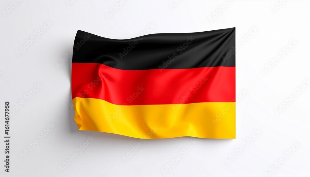 Obraz premium Germany flag Wrinkled Gold Beneath Orderly Stripes of History Power and Quiet Patriotism