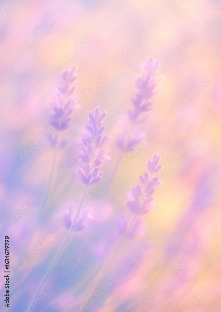 Naklejka premium Dreamy lavender field at sunset.