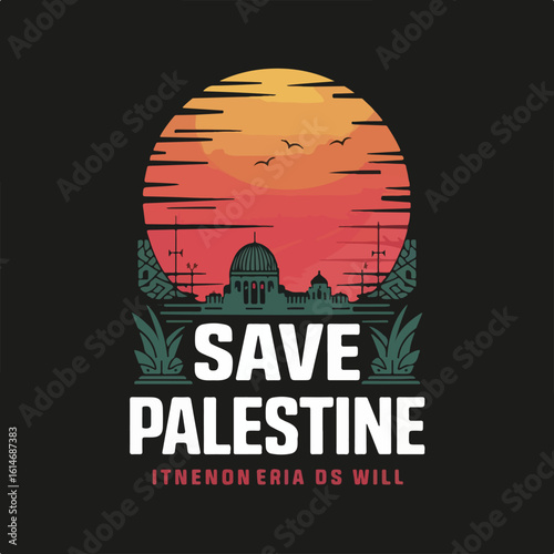 Save Palestine | Solidarity illustration.