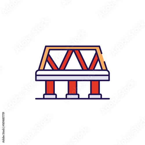Footbridge icon design with white background stock illustration