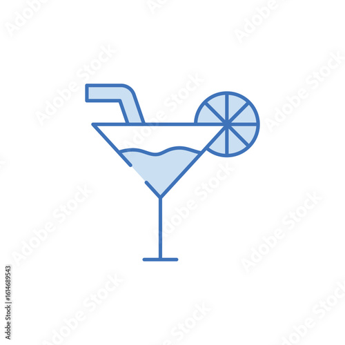 Cocktail icon design with white background stock illustration
