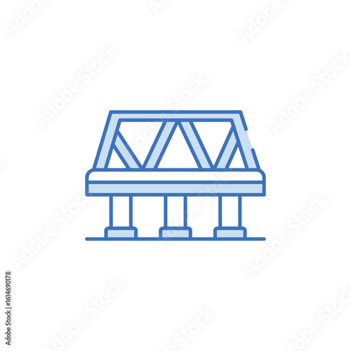 Footbridge icon design with white background stock illustration