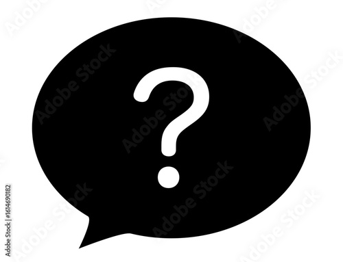 speech bubble icon 12D : bubble, speech, icon, symbol, illustration, vector, design, speech balloon icon, comics, cartoon style,  question mark, 