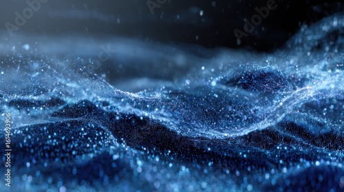 Wallpaper Mural Captivating 3D Render of a Shimmering Particle Cloud, Evoking a Sense of Digital Connectivity and Technological Advancement, Perfect for Science Torontodigital.ca