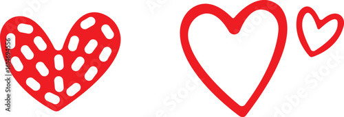 Art & IllustrationHeart icon set.Collection of heart illustration with different style. Heart shape Isolated on white background.A flat color heart set icon editable. Grunge rough brush stroke romance