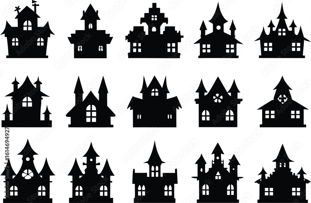 Obraz premium Haunted House Illustrations Bundle