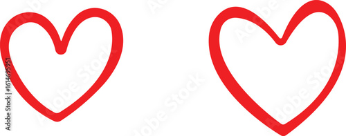 Art & IllustrationHeart icon set.Collection of heart illustration with different style. Heart shape Isolated on white background.A flat color heart set icon editable. Grunge rough brush stroke romance