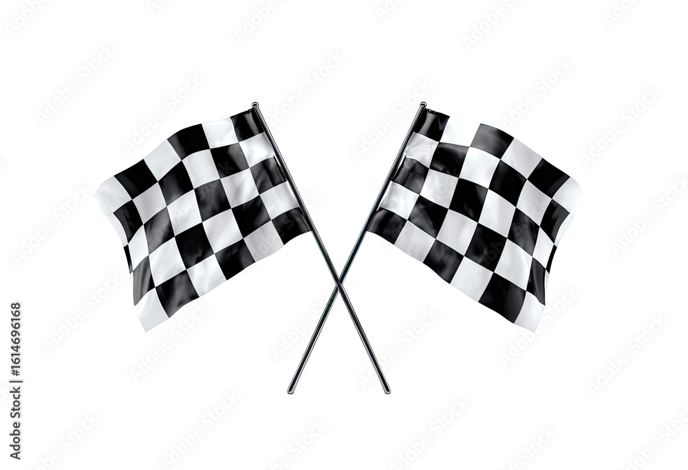 Fototapeta premium Crossed checkered racing flags