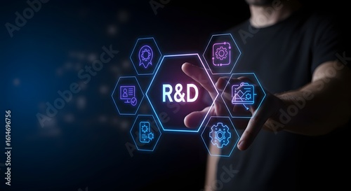 R&D Research and Development Concept, Innovation and Technology