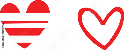 Art & IllustrationHeart icon set.Collection of heart illustration with different style. Heart shape Isolated on white background.A flat color heart set icon editable. Grunge rough brush stroke romance
