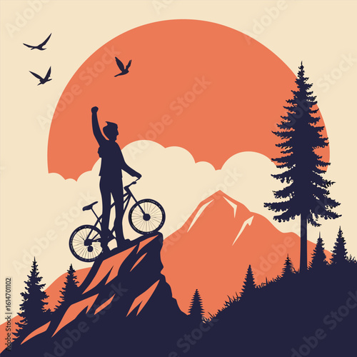 Triumphant Victory on the Edge of the Majestic Mountain