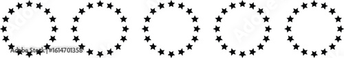 Star Circle Pattern with Transparent Background in Black Star Shape Design