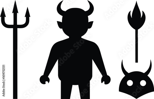 Devil and Demon Elements Vector Asset Set