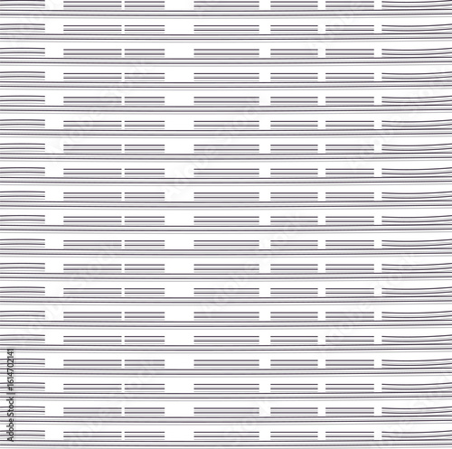 Horizontal stripes of varying lengths with shadows create a ribbed texture with holes.