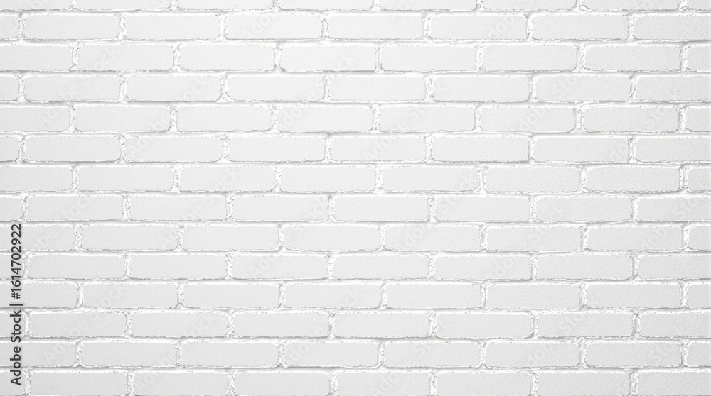 Fototapeta premium Clean White Brick Wall Texture with Subtle Shadowing and Realistic Detail