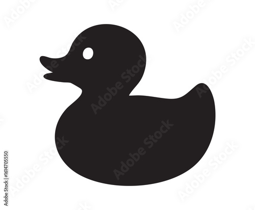 Black silhouette of a rubber duck with a white eye vector