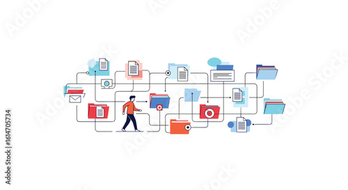 Visualizing a streamlined workflow process showing digital document management and task automation for enhanced efficiency
