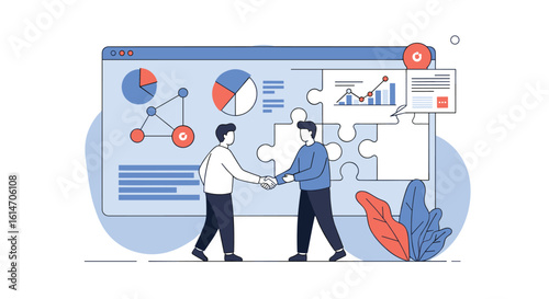 Visualizing data analysis and business strategy collaboration for enhanced decision making and market growth
