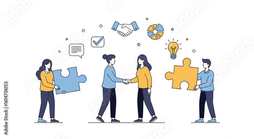 Collaborative teamwork fosters successful project solutions through strategic partnership and innovation