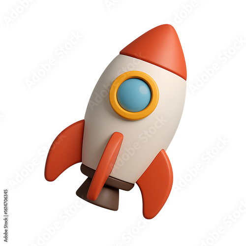 Quality full 3d rocket isolated on transparent background