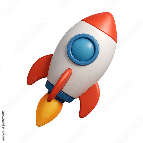 Quality full 3d rocket isolated on transparent background