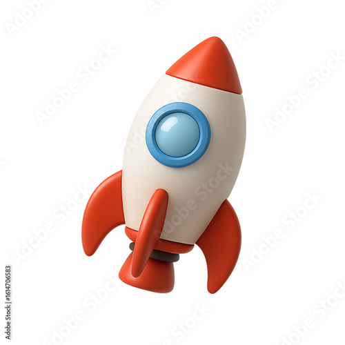 Quality full 3d rocket isolated on transparent background