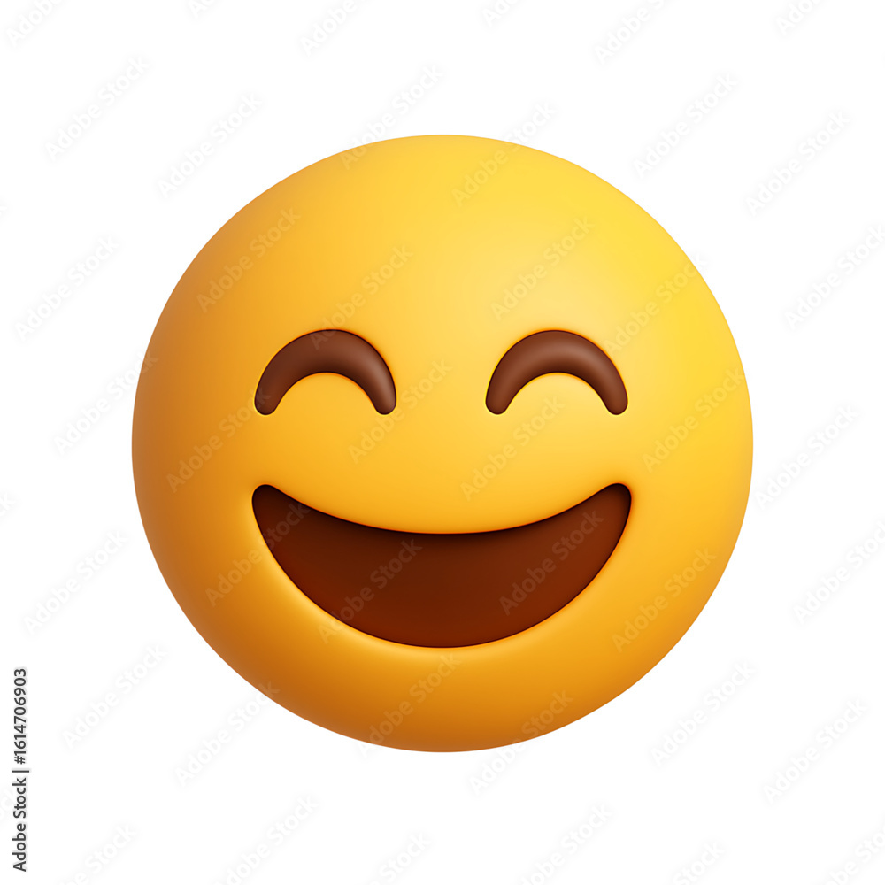 Fototapeta premium Quality full Cartoonish 3d cheerful emoji isolated on transparent background