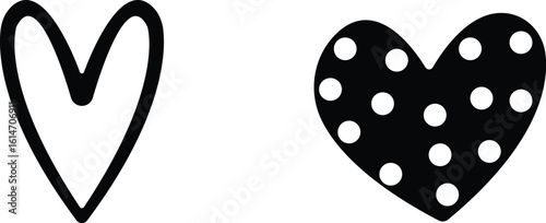 Art & IllustrationHeart icon set.Collection of heart illustration with different style. Heart shape Isolated on white background.A flat color heart set icon editable. Grunge rough brush stroke romance