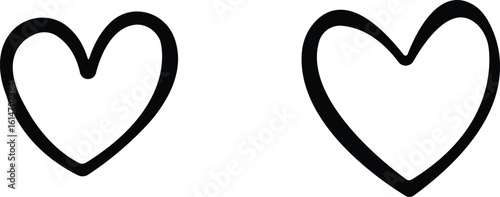 Art & IllustrationHeart icon set.Collection of heart illustration with different style. Heart shape Isolated on white background.A flat color heart set icon editable. Grunge rough brush stroke romance