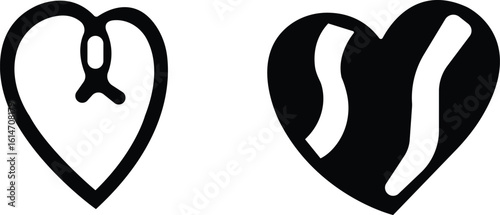 Art & IllustrationHeart icon set.Collection of heart illustration with different style. Heart shape Isolated on white background.A flat color heart set icon editable. Grunge rough brush stroke romance