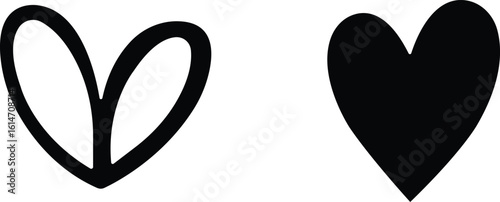 Art & IllustrationHeart icon set.Collection of heart illustration with different style. Heart shape Isolated on white background.A flat color heart set icon editable. Grunge rough brush stroke romance