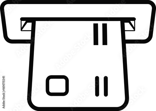 Modern credit card inserted into ATM slot for secure transaction symbol